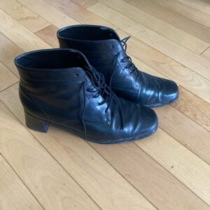 Black Leather Ankle Boots